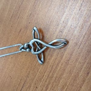 Carolyn Pollack Sterling Silver Loving Family Cross Pendant & Chain